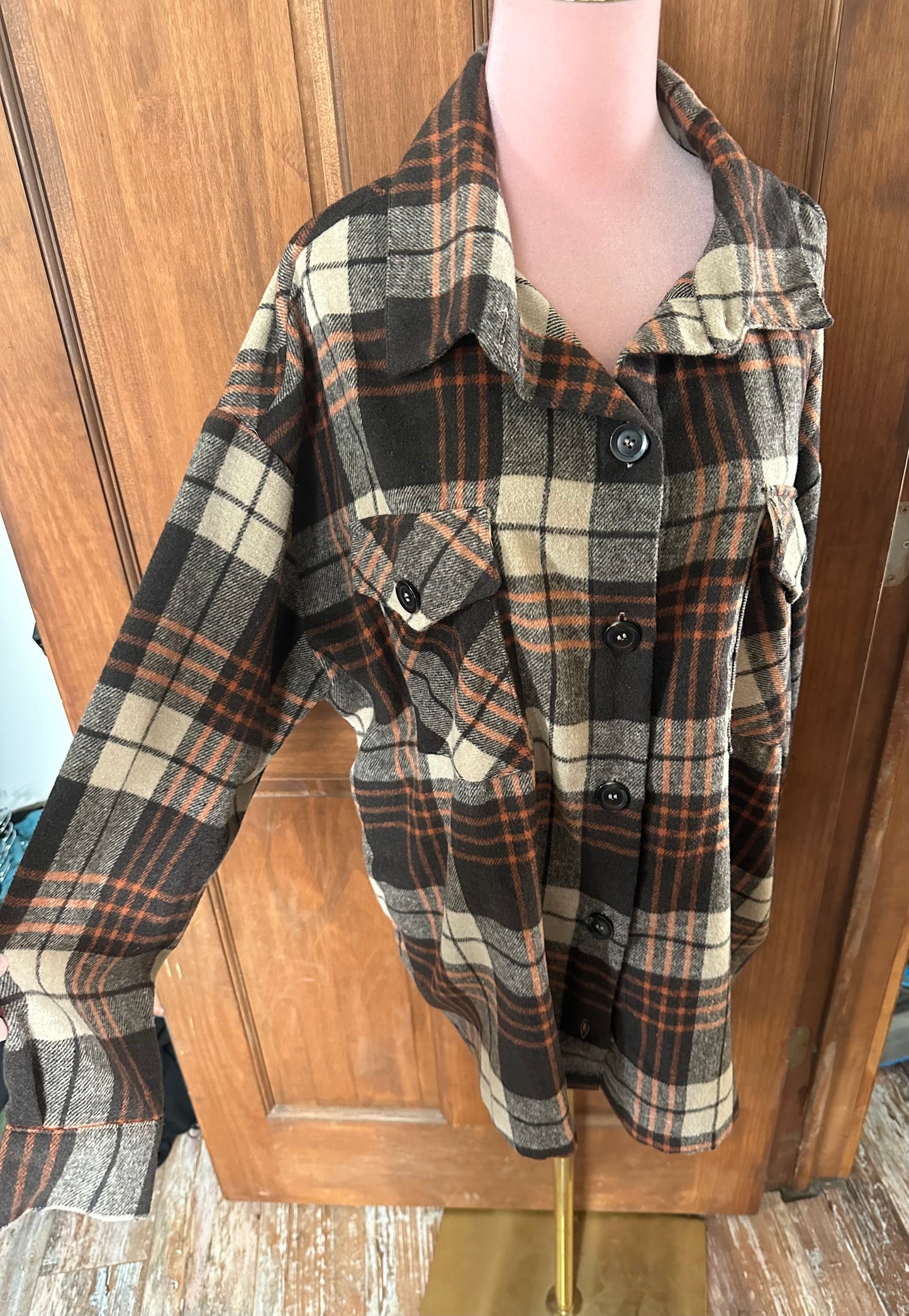 Brown and Cream Shacket