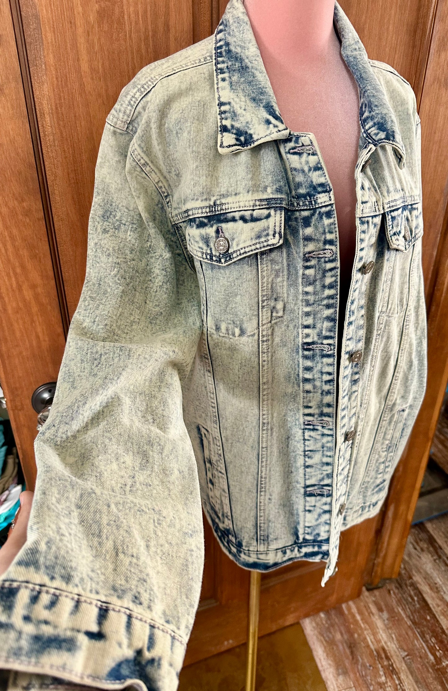 Acid Wash Denim oversized jacket