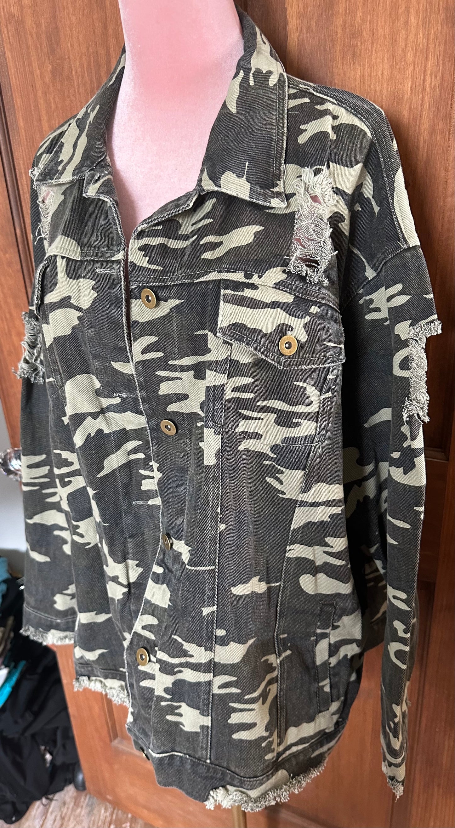 Camo Distressed Jacket