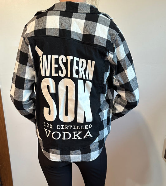 Western Son Black and white Flannel