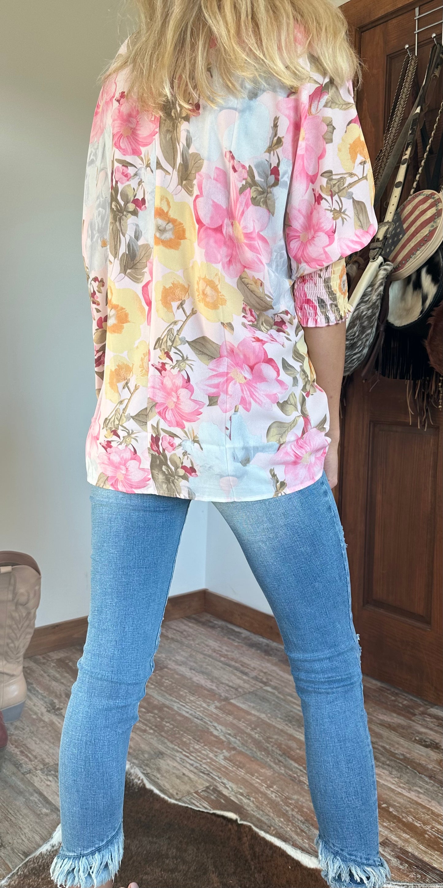 Pink Flower Blouse