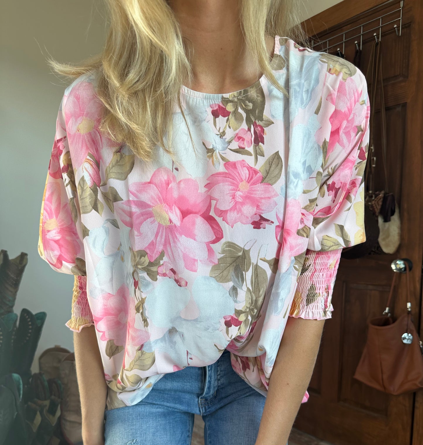 Pink Flower Blouse