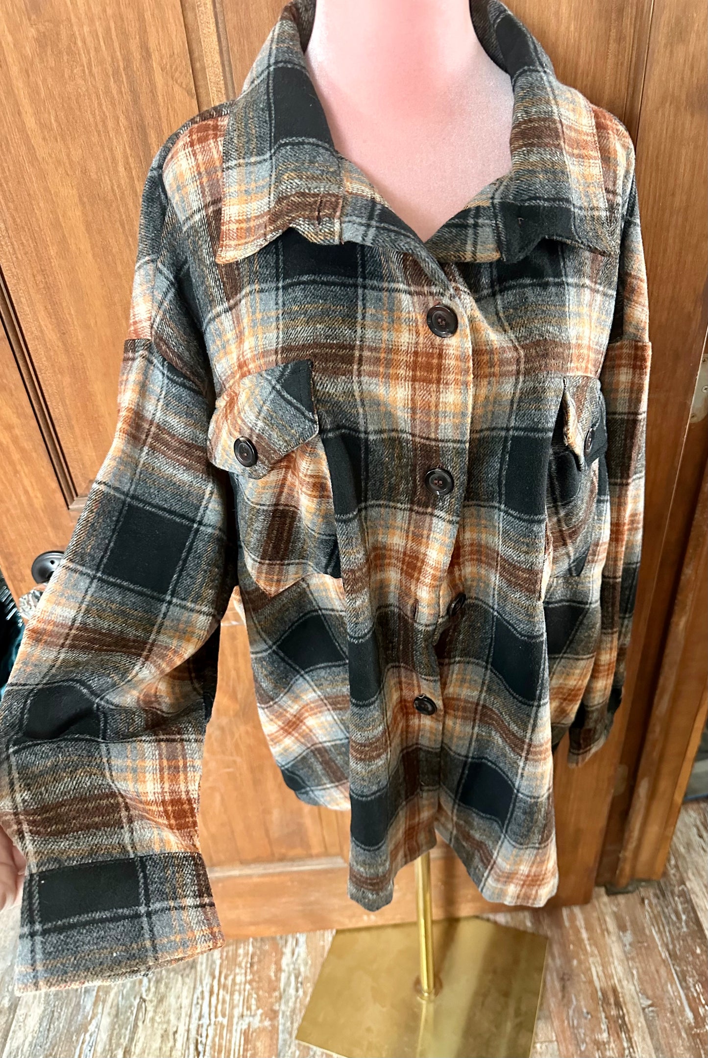Brown and Black Shacket