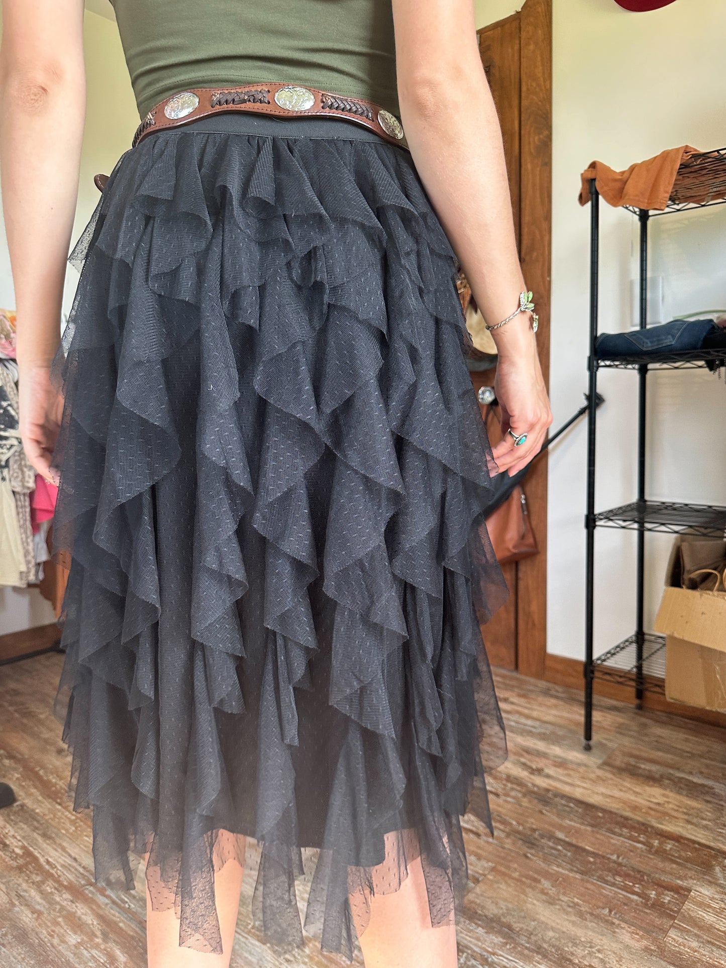 Black Ruffle Tulle Skirt