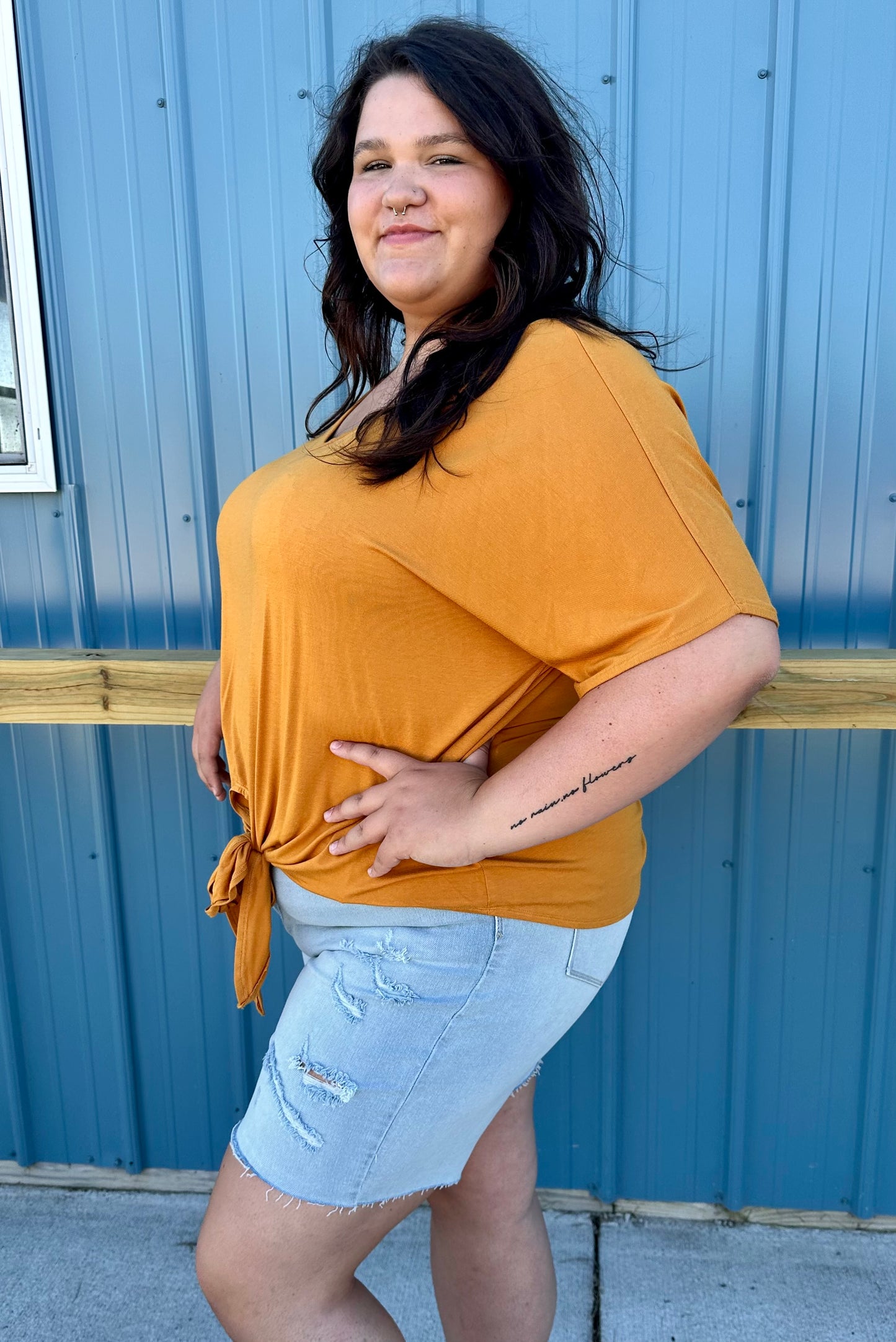 Yellow Tie Front Top