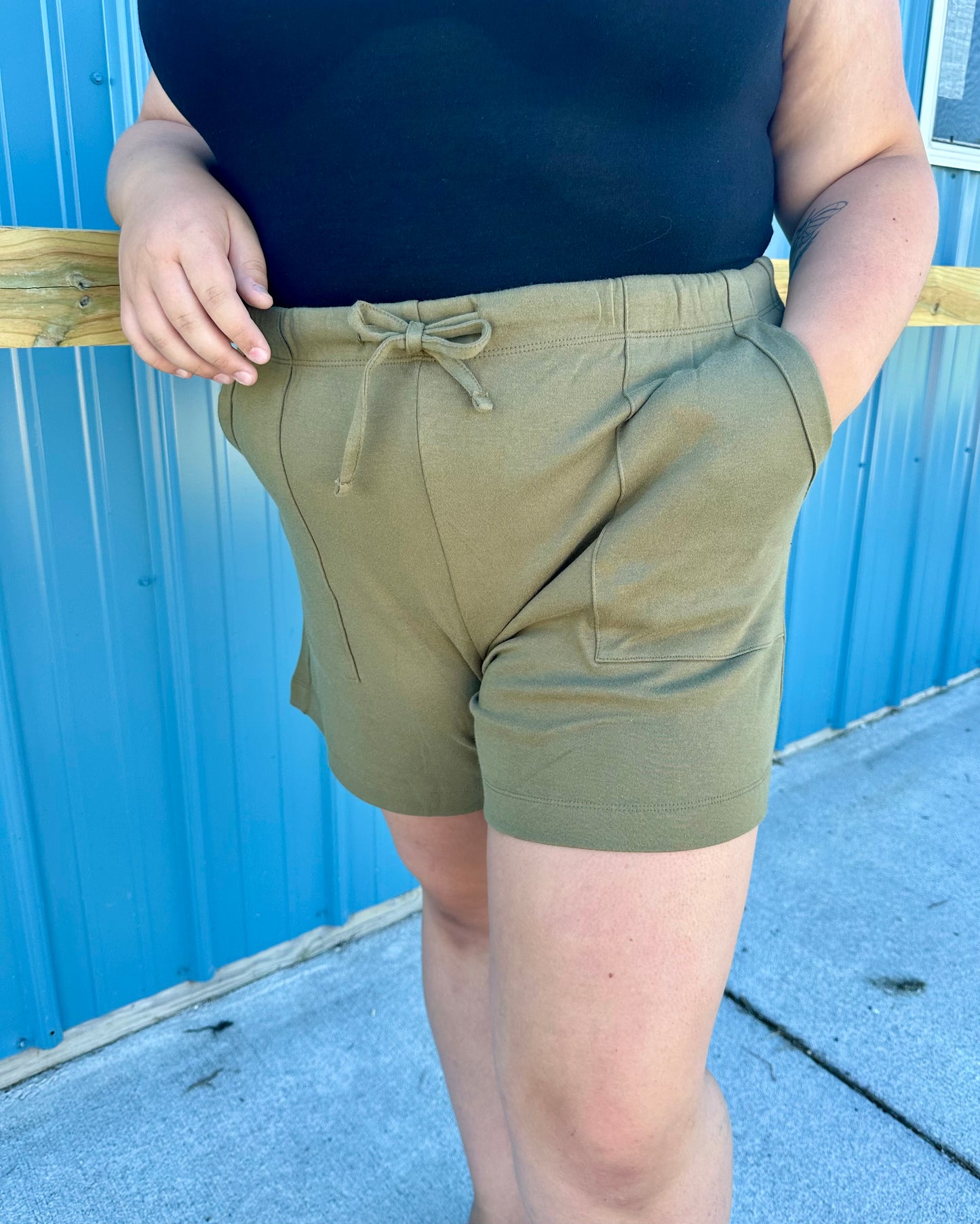 Green Drawstring Shorts