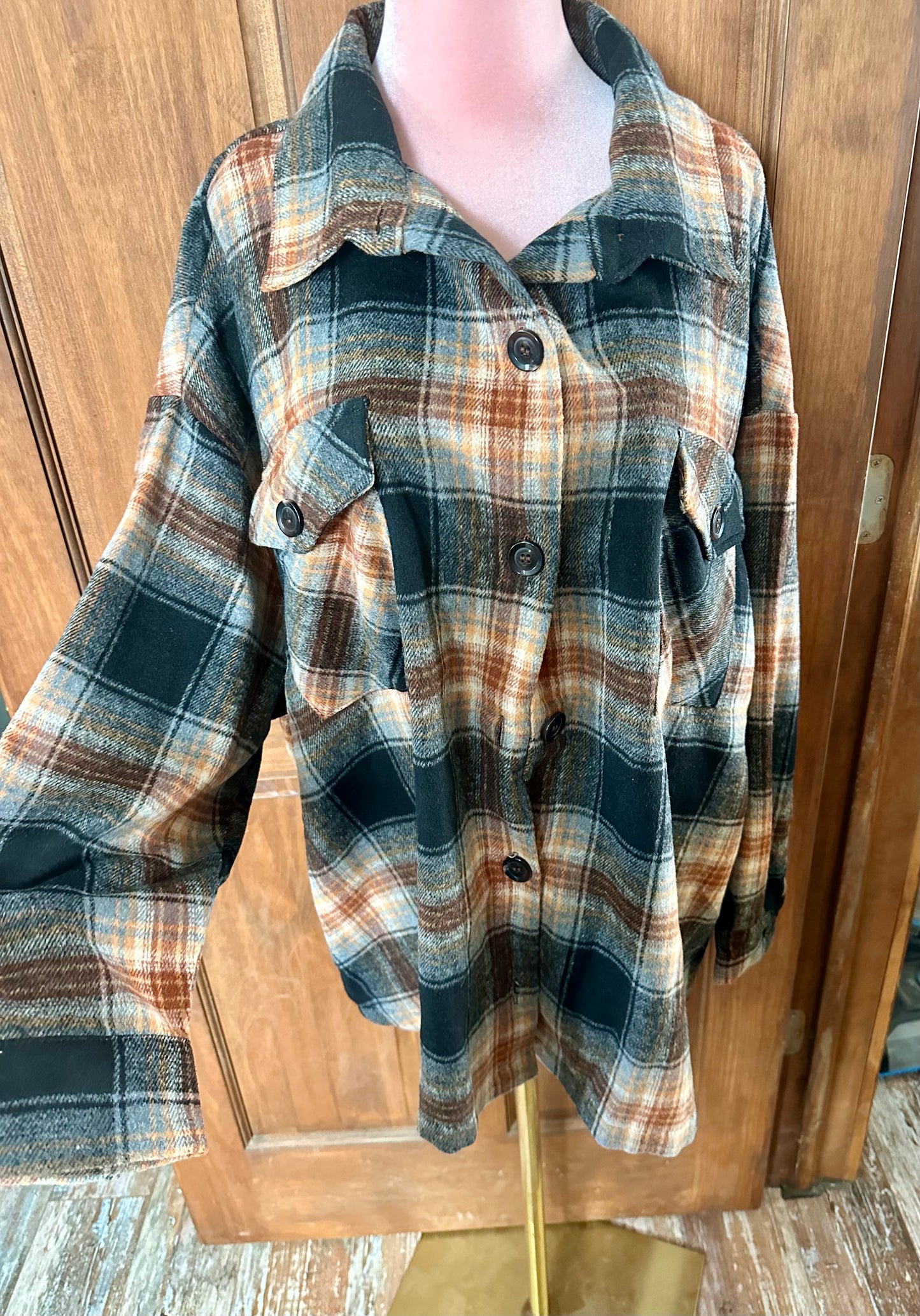 Brown and Black Shacket