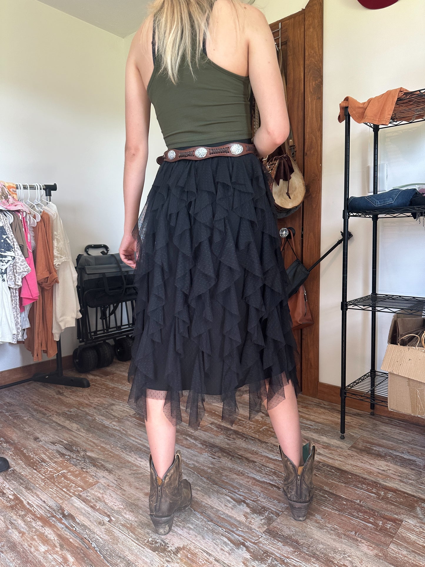 Black Ruffle Tulle Skirt