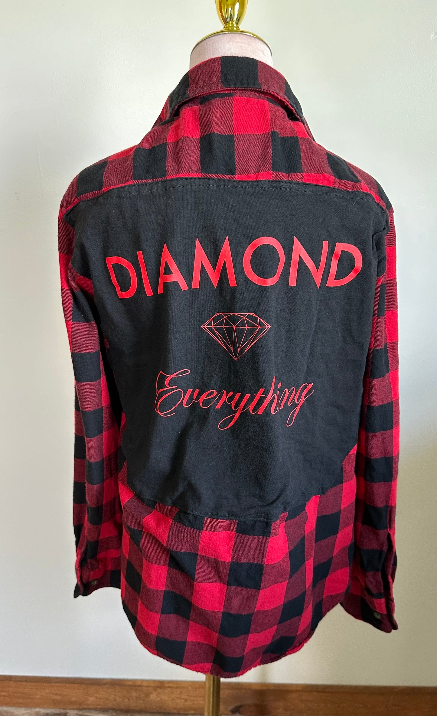 Diamond Black and Red Flannel