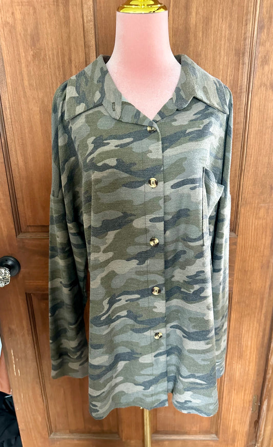 Camo Button Up