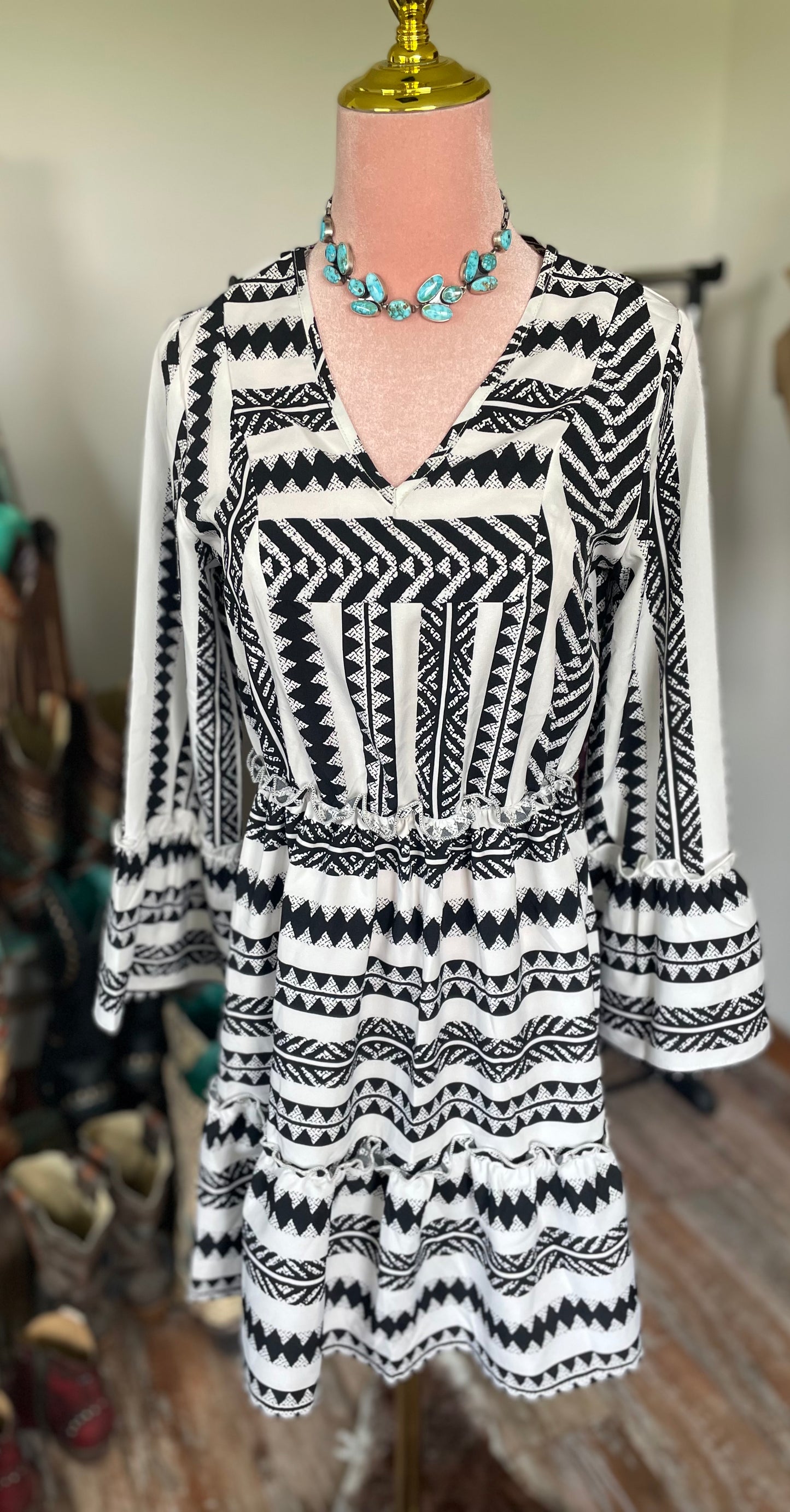 Aztec v-neck Dress