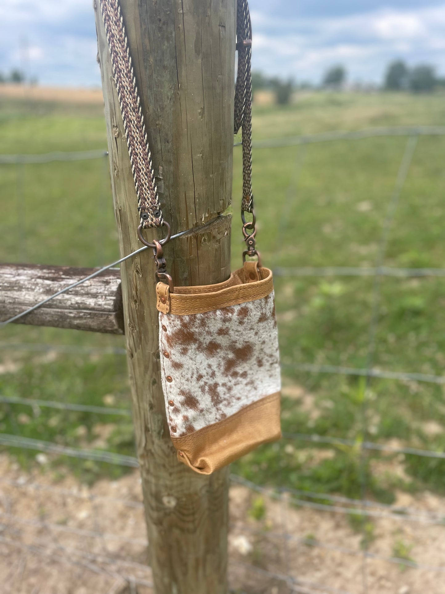 Cowhide Bucket Bag Crossbody